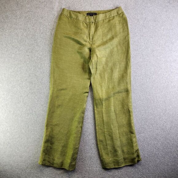Lafayette 148 Pants Womens 8 Green Silky Linen Cupro Blend Boho Festival Dress